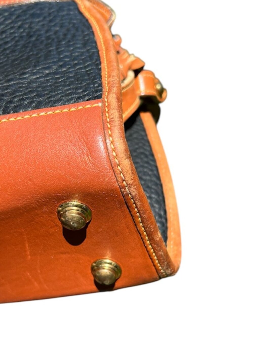 Vintage Dooney & Bourke AWL Black Brown Pebbled Leather Crossbody Bag USA - Picture 10 of 14